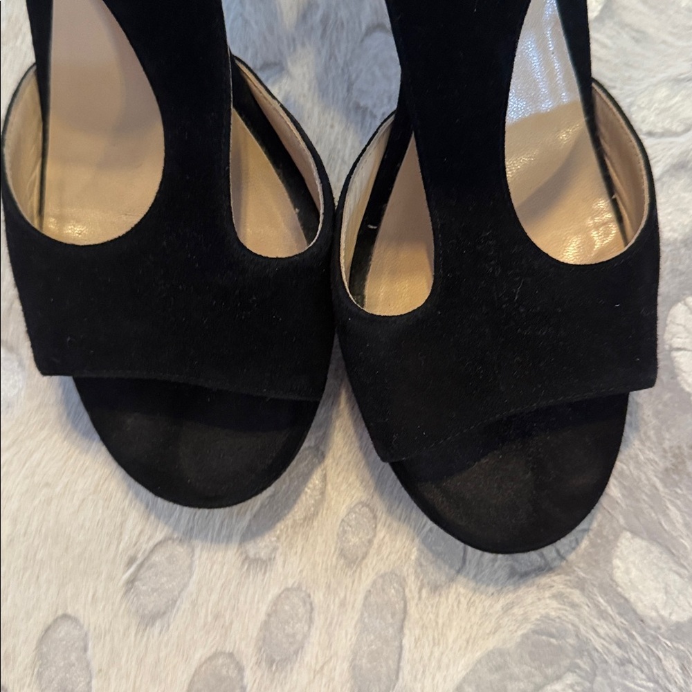 Jimmy Choo Black Alana Cut Out Suede Heels - Picture 7 of 7